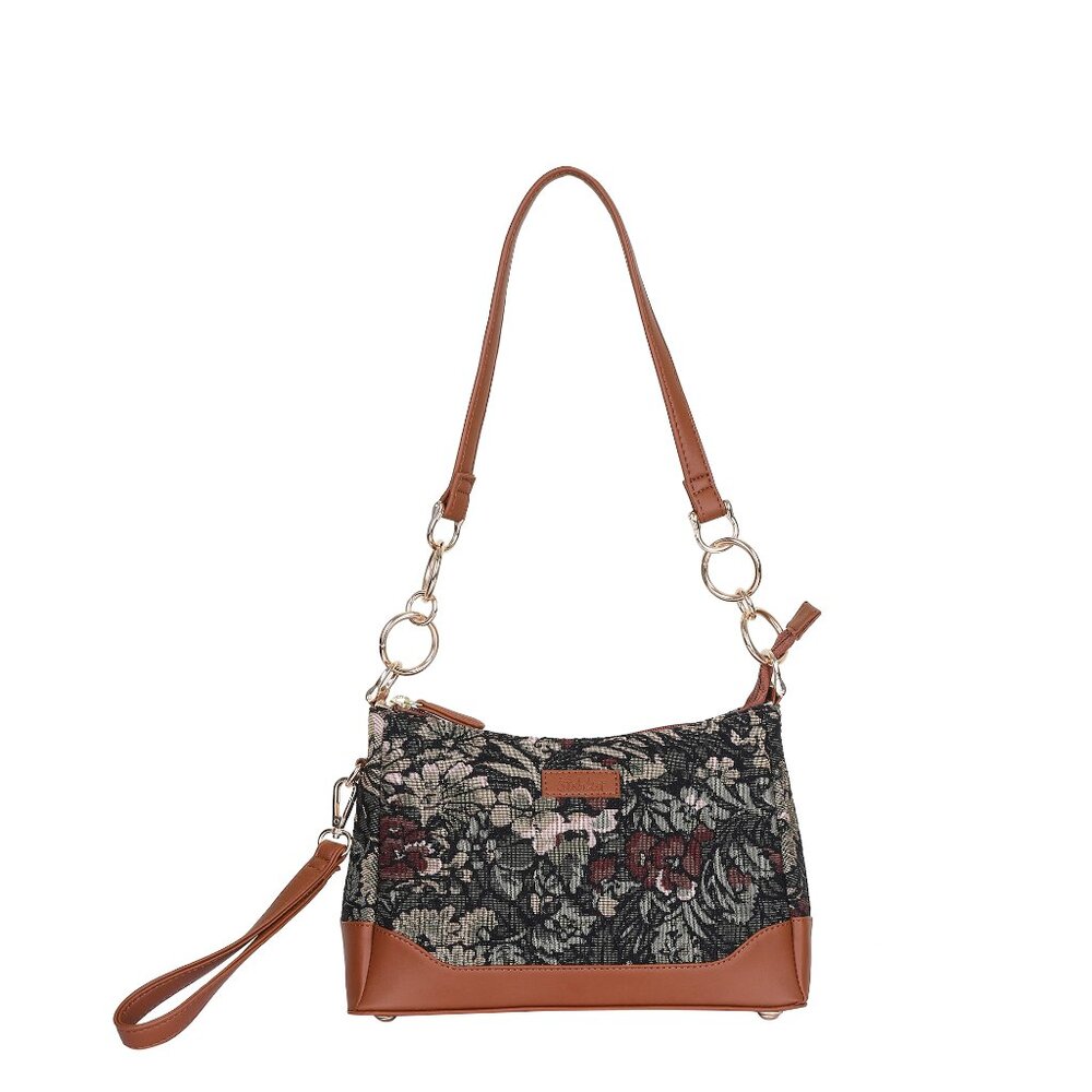 Women’s Vintage Tapestry Shoulder Bag | Tote & Sling Satchel with Vegan Leather